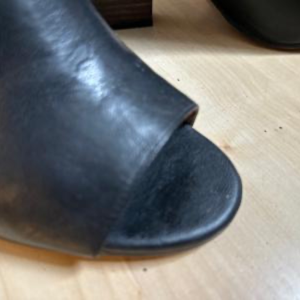 Franco Sorta Leather Mule Slides, Black, Size 9.5 - image 3